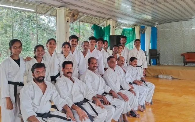Senior instructors of Kassis Karate Academy India in a group photo after training